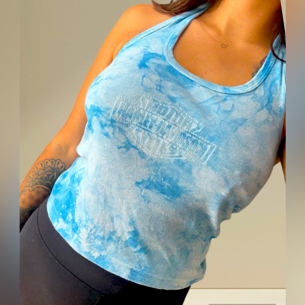 Harley Davidson Blue Tie-Dye Women's Tank Top